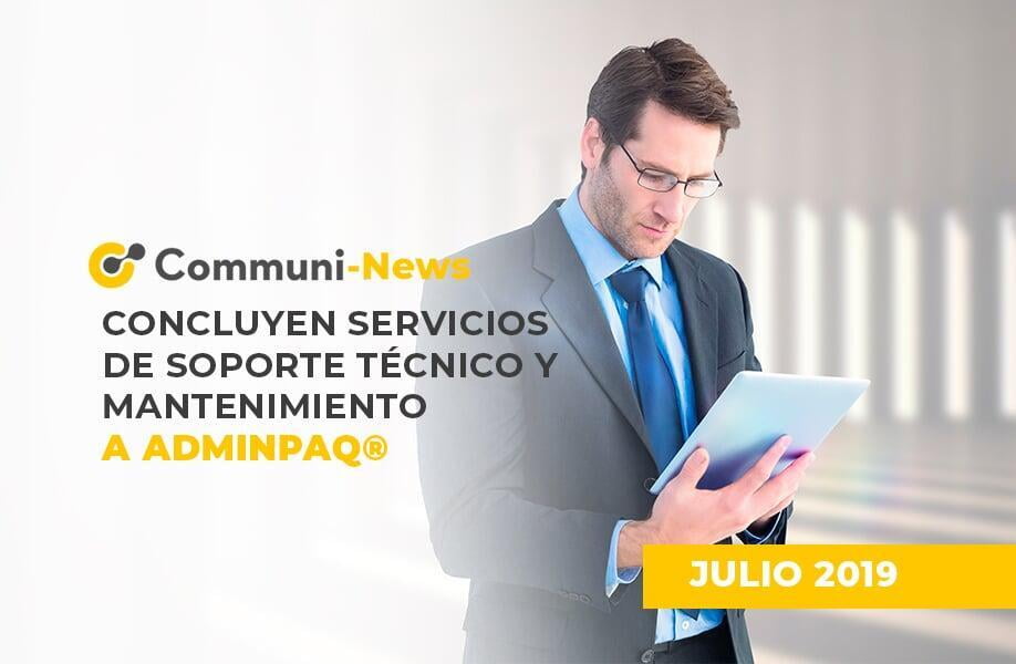 Concluyen servicios de Soporte Técnico y mantenimiento AdminPAQ®